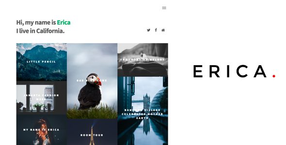 Erica - Masonry Blog Ghost Theme
           TFx