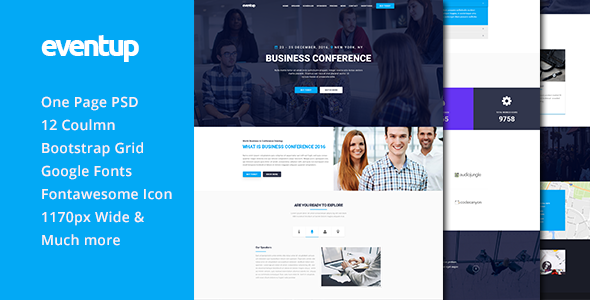 Eventup One Page Conference PSD Template
           TFx