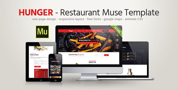 Hunger - Restaurant Responsive Muse Template
           TFx