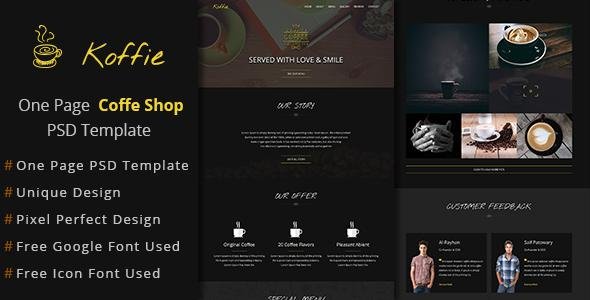 Koffie-Multi-purpose One Page PSD Template
           TFx