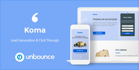 Koma - Premium Marketing Unbounce Landing Page
           TFx