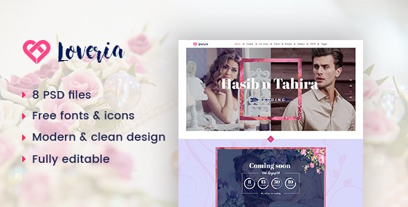 Loveria | Wedding PSD Template
           TFx