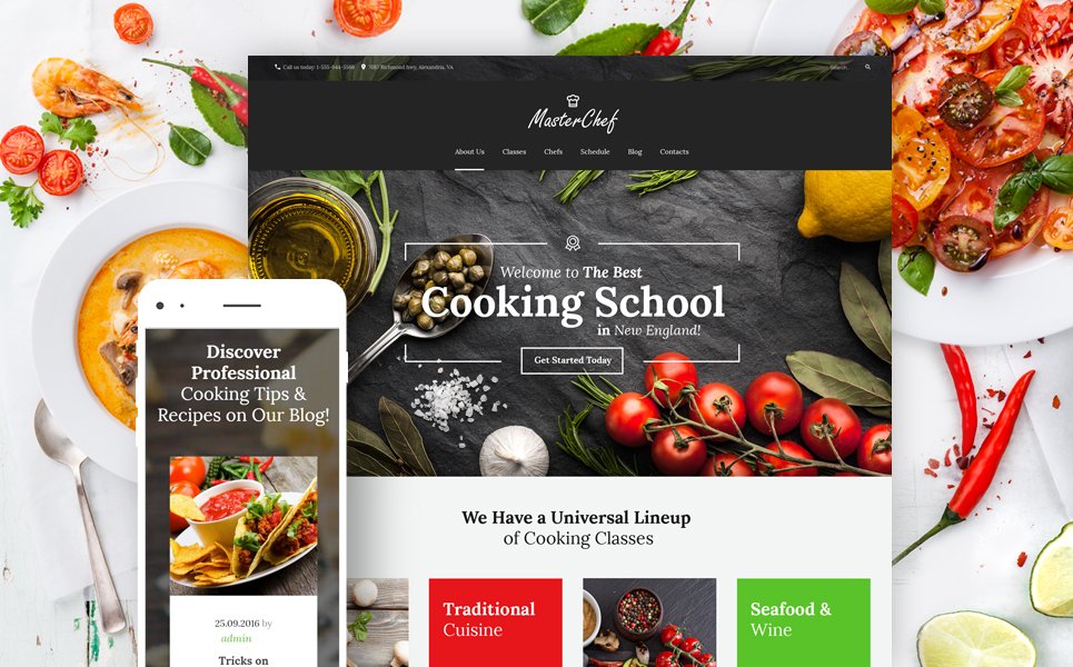 Master Chef Cooking School WordPress Theme TMT