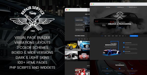 Mechanic - Car Repair, Tuning, Routine Maintenance HTML Template with Visual Builder
           TFx