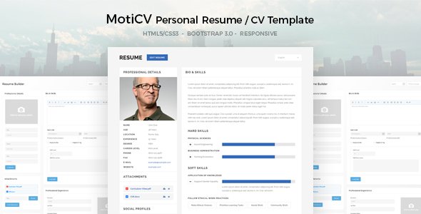 MotiCV - Resume / CV HTML5 Template
           TFx