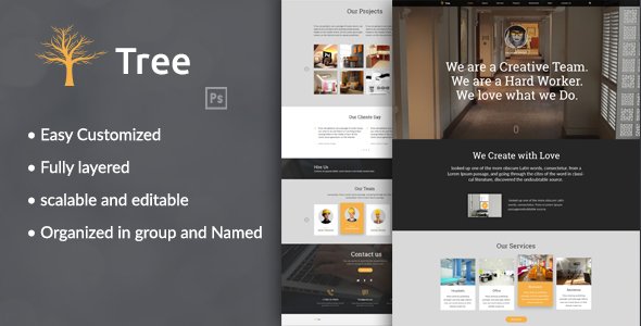 Tree - Interior Design, Architecture Business PSD Template
           TFx