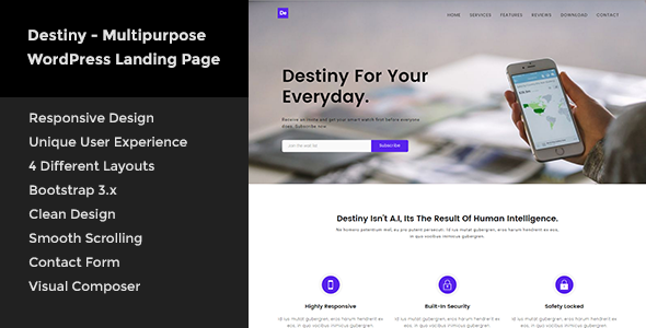 Destiny - Multipurpose WordPress Landing Page
           TFx