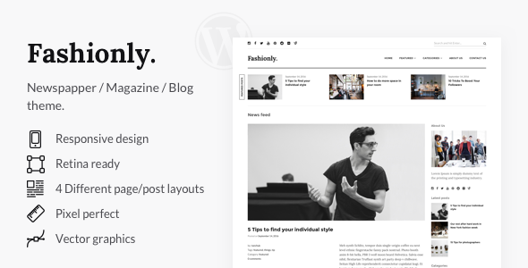 Fashionly - Responsive WordPress Blog Theme
           TFx