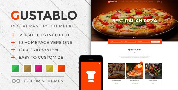 Gustablo - Restaurant PSD Template
           TFx
