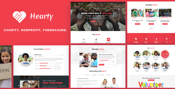 Hearty - Charity, NonProfit, FundRaising WordPress Theme
           TFx