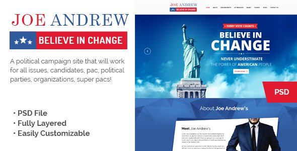 JOE Political Campaign Landing Page
           TFx
