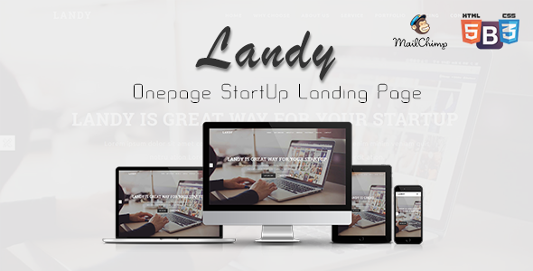 Landy - Onepage Startup Landing Page
           TFx