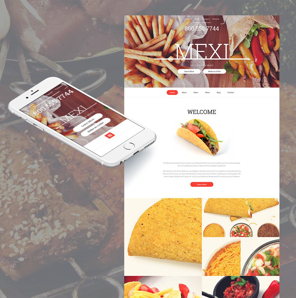 Mexican Restaurant Responsive Moto CMS 3 Template TMT