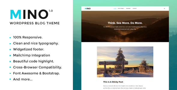 Mino Blog - Content Focused WordPress Blog Theme
           TFx