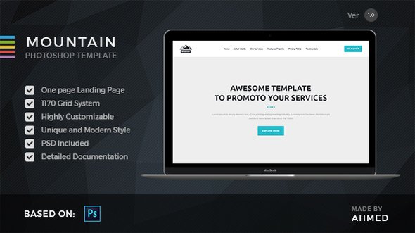 Mountain - Marketing PSD Template
           TFx