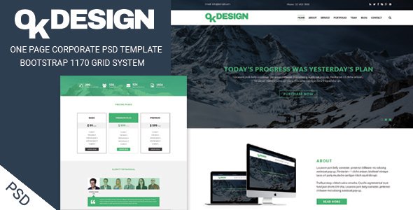 OkDesign - One page Corporate PSD Template
           TFx
