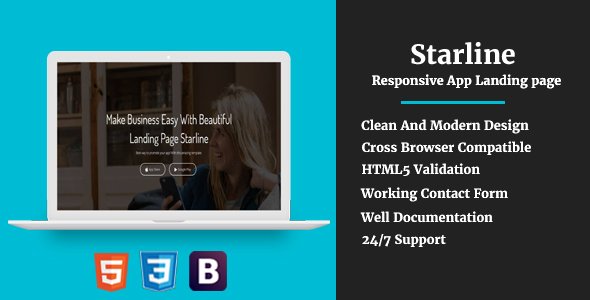 Starline - Responsive App Landing Page
           TFx
