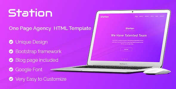 Station-One Page Agency HTML Template
           TFx
