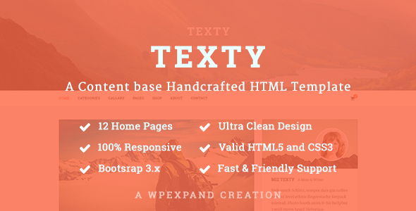 Texty - A Content-based Handcrafted HTML Template
           TFx