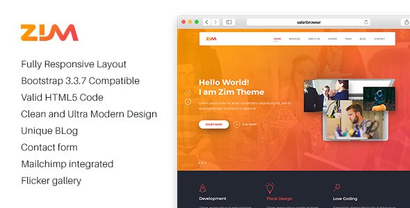 Zim - One Page Responsive HTML Template
           TFx