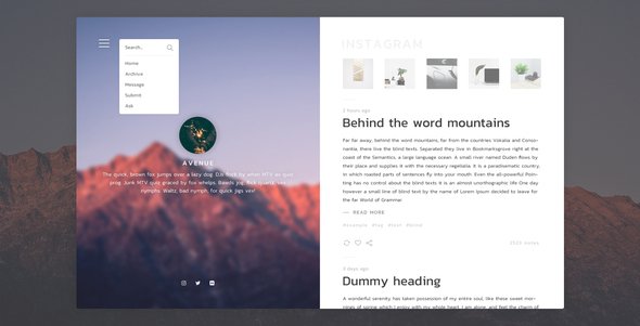 Avenue - Stunning Blogging Tumblr Theme
           TFx
