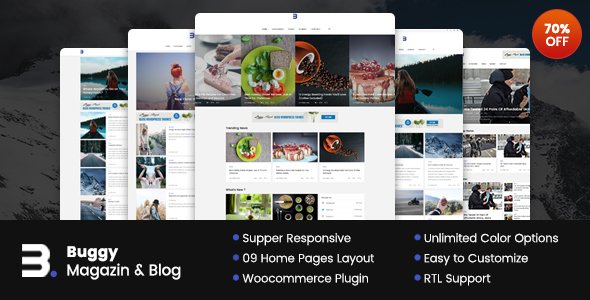 Buggy - Magazine & Blog WordPress Themes
           TFx