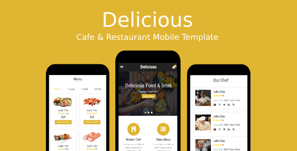 Delicious - Cafe & Restaurant Mobile Template
           TFx