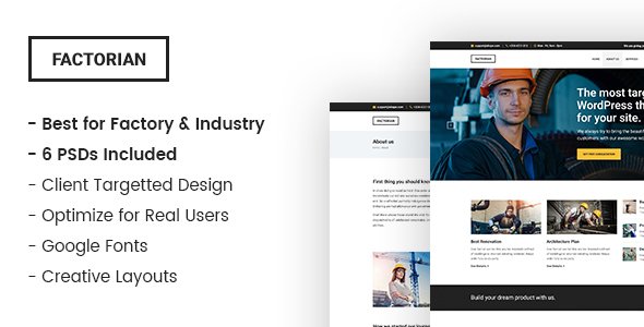 Factorian – Industry and Factory PSD Template
           TFx