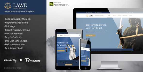 LAWE - Lawyer &amp; Attorney Muse Template
           TFx