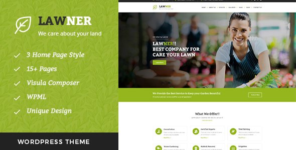 Lawner - Gardening and Landscaping WordPress theme
           TFx
