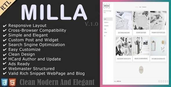 Milla - Minimal Porfolio Blogger Theme
           TFx