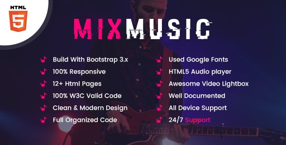 MixMusic - Band & Musician HTML5 Web Template
           TFx