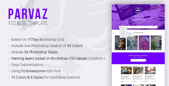 Parvaz - Personal Blogging PSD Template
           TFx
