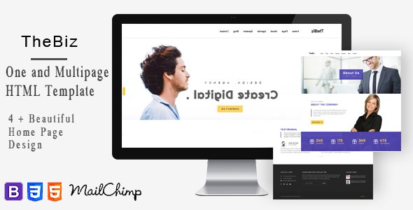 TheBiz-One and Multi Page Responsive Portfolio , Corporate, Business, Creative and Blog Template
           TFx
