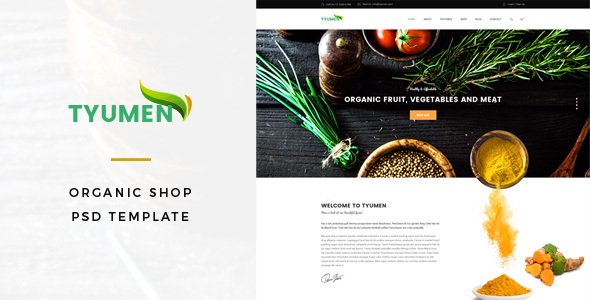Tyumen - Organic Shop PSD Template
           TFx