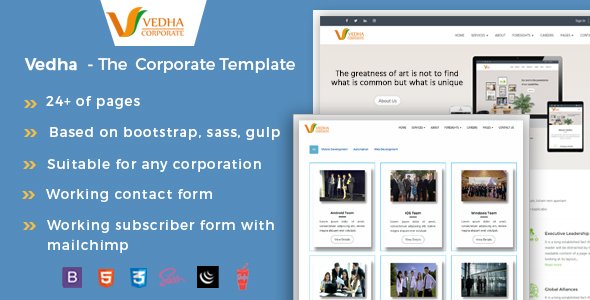 Vedha - Corporate HTML template
           TFx