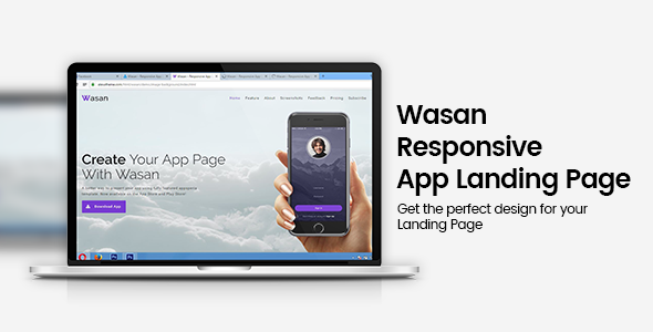 Wasan Responsive App Landing Page
           TFx
