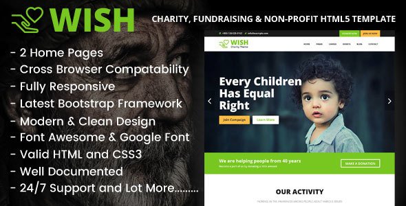 Wish - Charity, Fundraising & Non-Profit HTML5 Template
           TFx