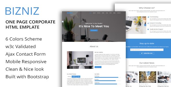 BIZNIZ - One Page Corporate HTML Template
           TFx