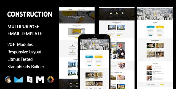 CONSTRUCTION - Responsive Email Template with Stampready Builder Access
           TFx