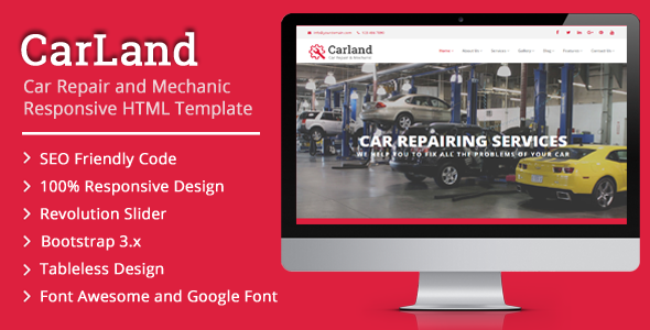 CarLand - Car Repair and Mechanic Responsive HTML Template
           TFx