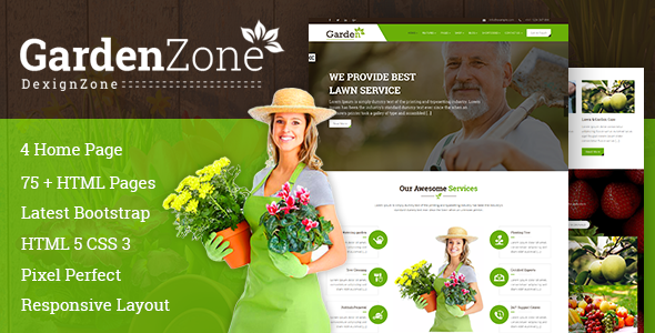 GardanZone: Gardning For Flowers,Fruits,Vagitable Planting & Landscaping Responsive Template
           TFx