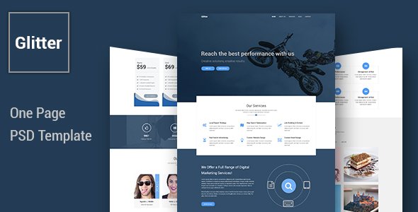 Glitter - One Page Multipurpose Business PSD Template
           TFx