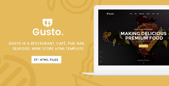 Gusto - Restaurant, Café, Bar, Seafood Restaurant HTML Template
           TFx