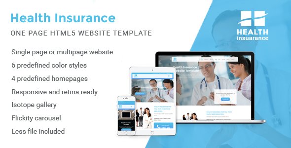 Health Insurance - One Page Website Template
           TFx
