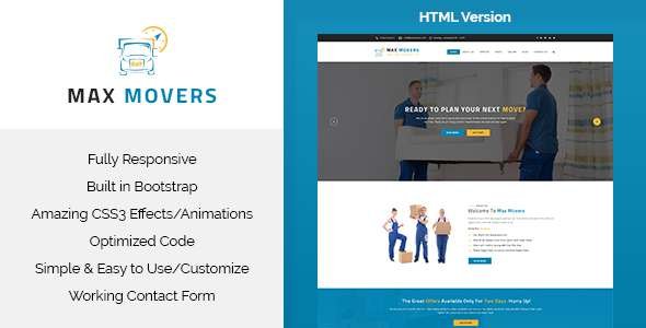 Max Movers - Transport & Movers HTML Template
           TFx