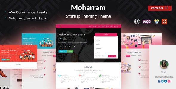 Moharram - Material Design Startup Landing WordPress Theme
           TFx