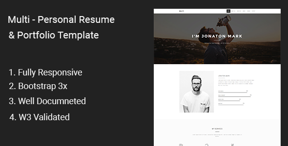 Multi - Personal Resume & Portfolio Template
           TFx