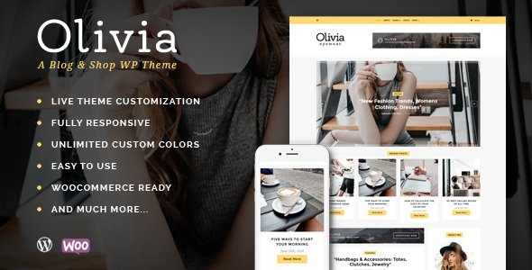Olivia - Personal Blog & Shop WordPress Theme
           TFx