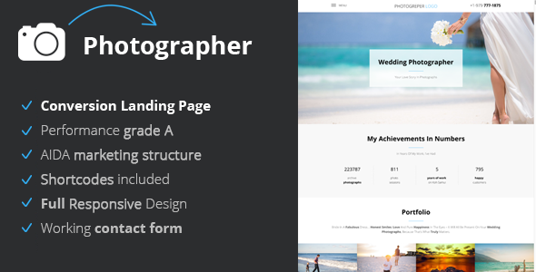 Photographer - Conversion Landing Page For Photographers
           TFx